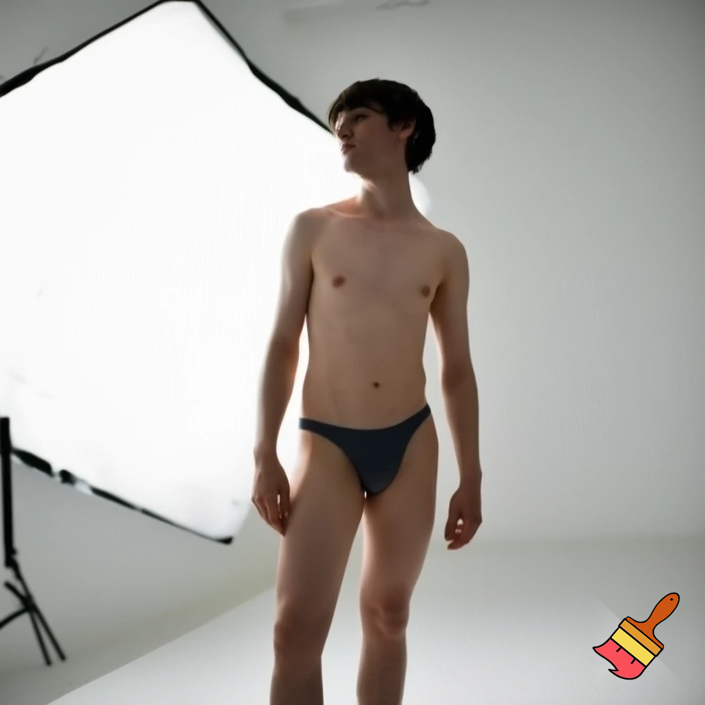 An 18 year old male wearing a thong