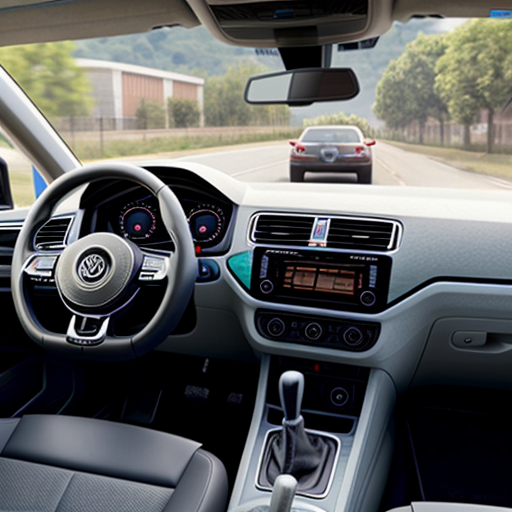 a dinosaur driving a volkswagen sharan
