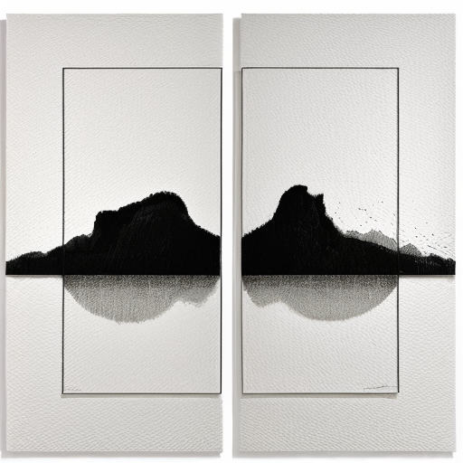 "Abstract diptych art piece titled 'Pas de Deux' in the style of Ursula Voigtmann. Two vertical panels side-by-side with a continuous flow of lines connecting them. Fine etching style, minimalist abstract landscape inspired by Monistrol-d’Allier. Rhythmic, delicate black ink lines on textured off-white handmade paper. Deep artistic intaglio texture, subtle organic shapes suggesting cliffs and motion. Elegant, airy, and sophisticated graphic art."