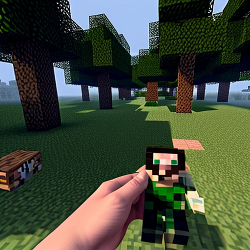 minecraft taiga forest, first person gameplay