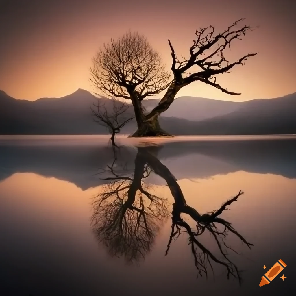 a tree near a lake