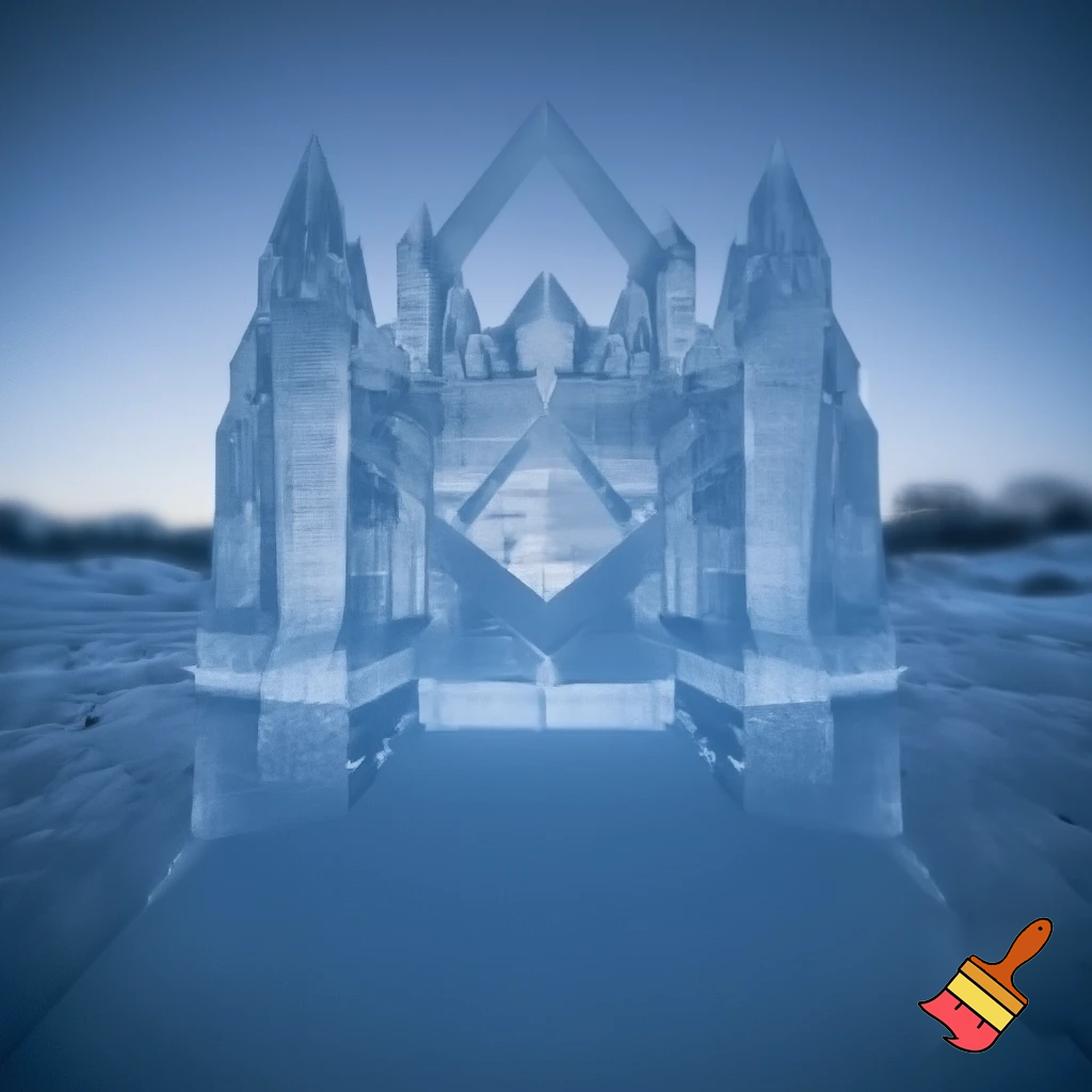 рисунок   фантастического рождественского сооружения: , «Ледяной дворец с идеальными геометрическими формами» 
•	Критерии: Сложность геометрии, оригинальность идеи, качество проработки деталей, строительная логичность
