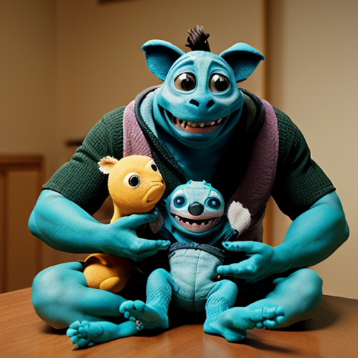 Jumba Jookiba holding stitcha and grogu