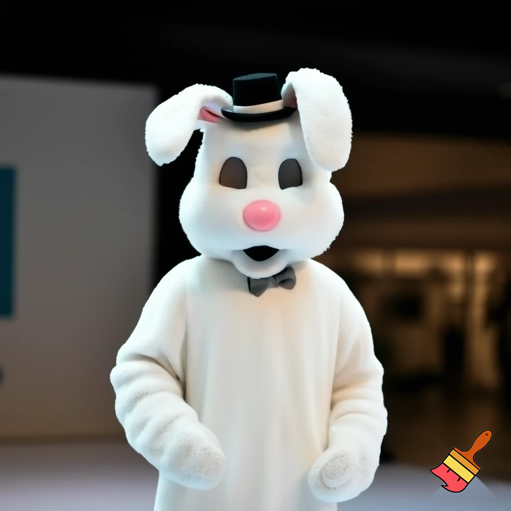 Easter bunny mascot costume top hat mascot costume