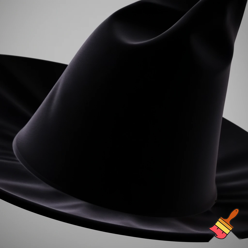 Black witches hat velvet