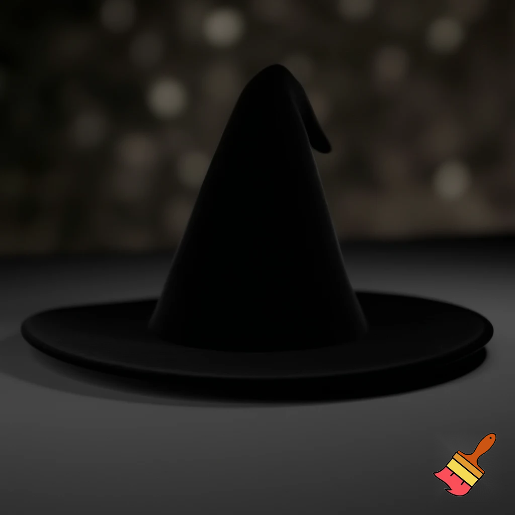 Black witches hat velvet