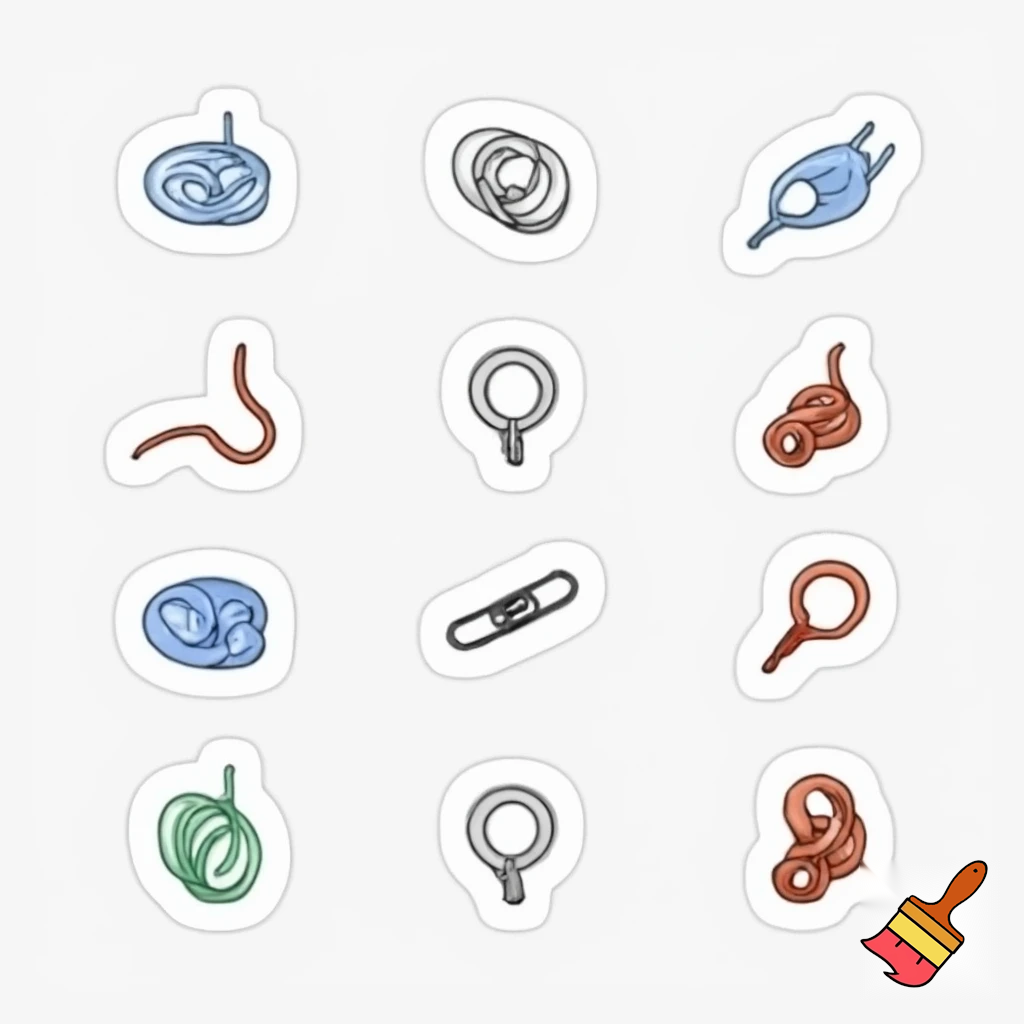 single icons of cord in cartoon style