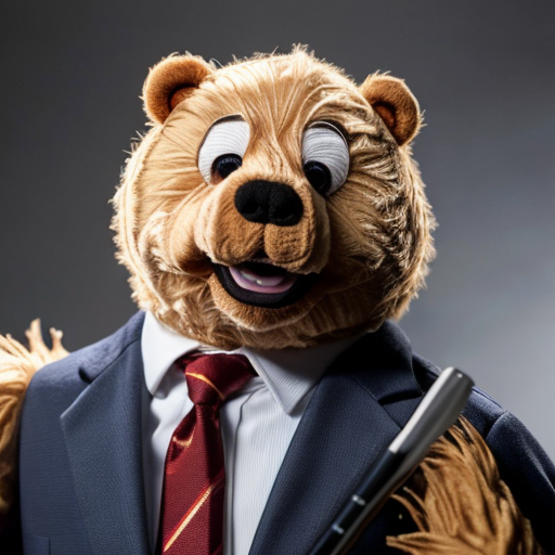 fozzie bear in a business suit
