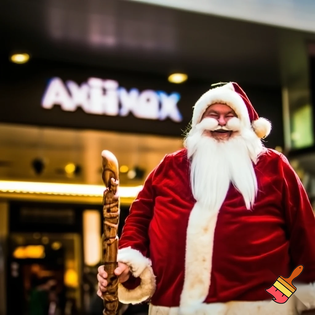 Santa Claus, Russia walking stick with the start the real Santa Claus shopping Centre in Australia
A star