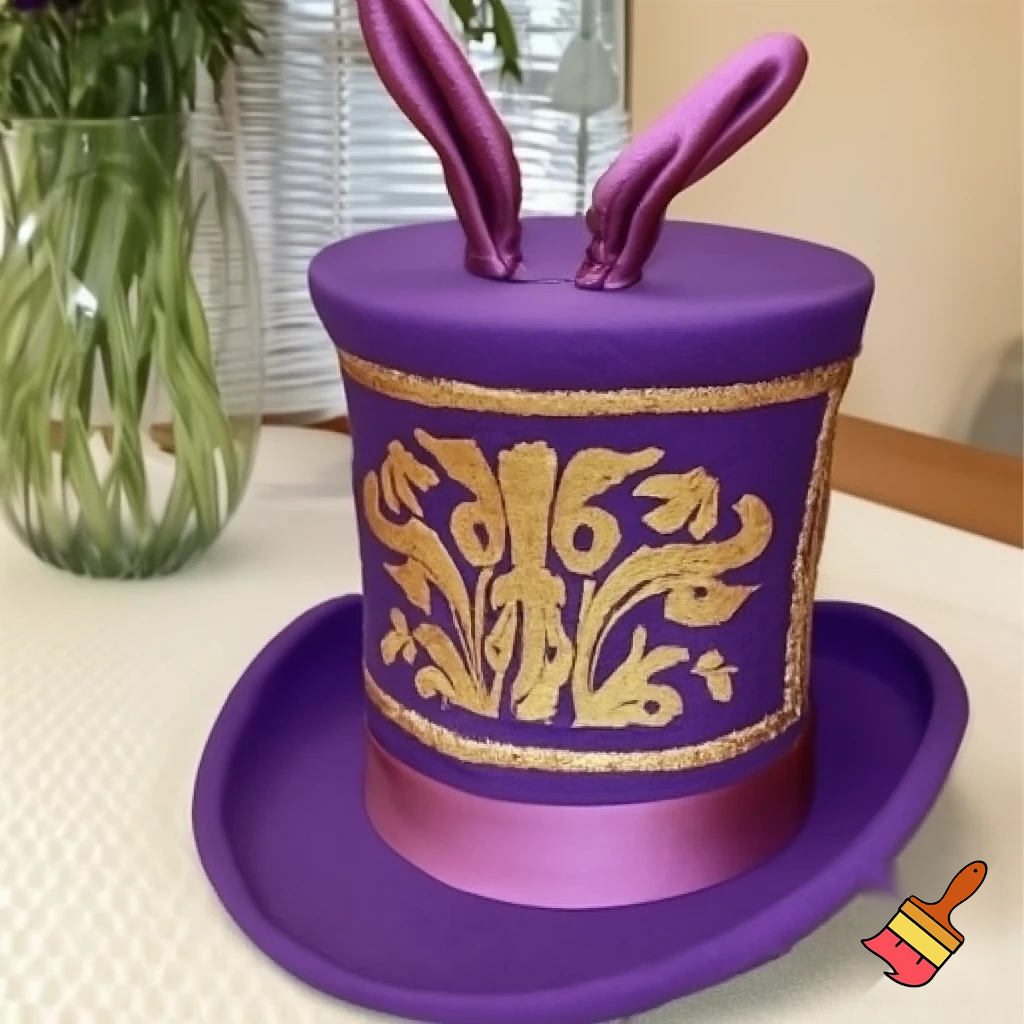 Easter bunny top hat, Easter balcony headband, purple and gold headband top hat rabbit, ear rabbit, ear headband, top hat