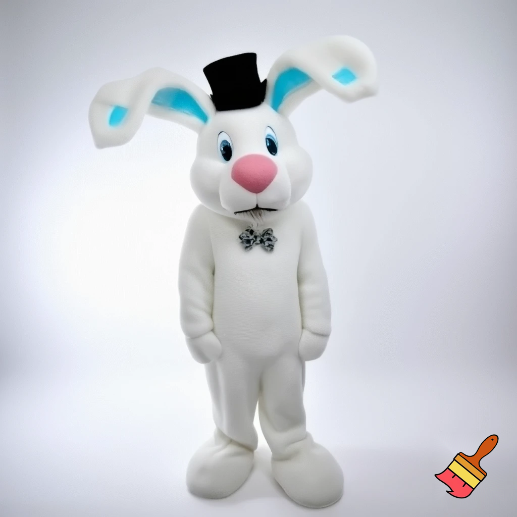 Easter bunny mascot costume top hat