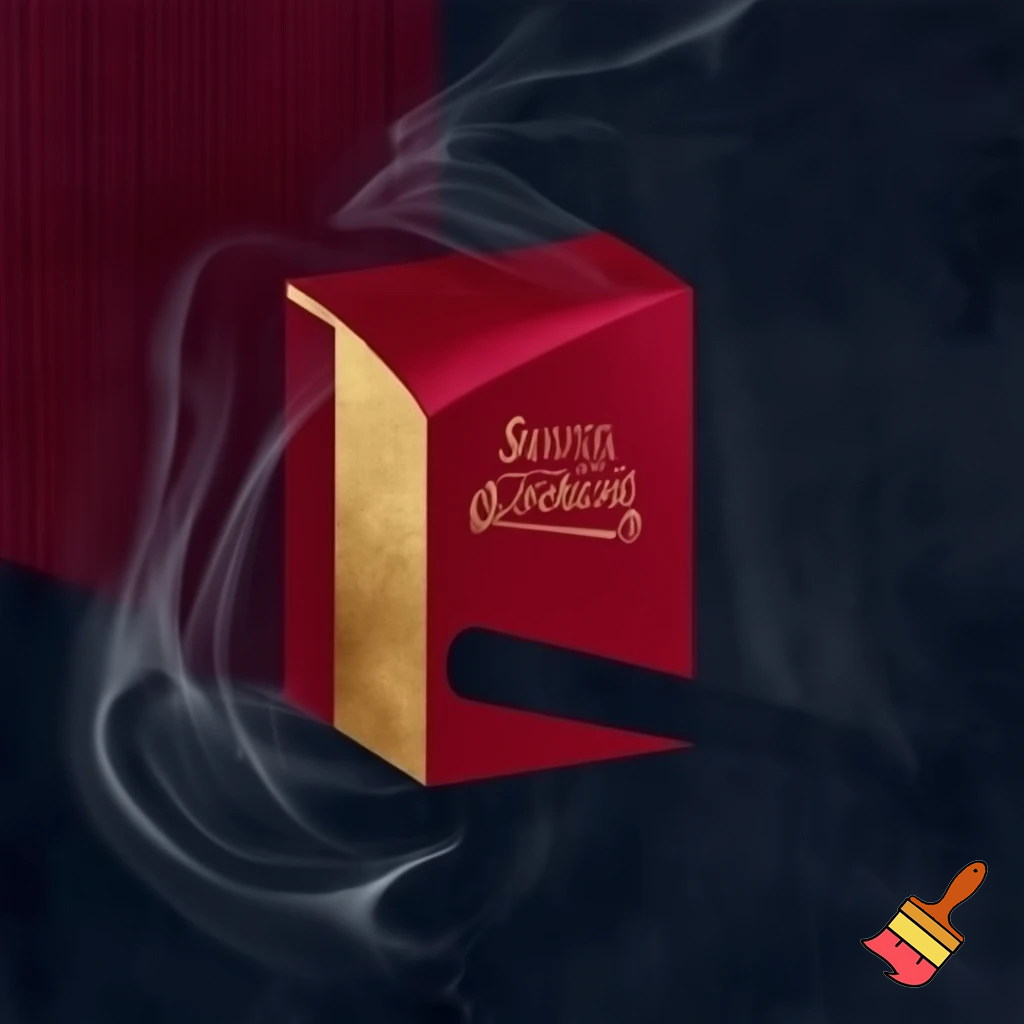 create creative packaging for a restaurant brand called smoking cigars use bold colours
