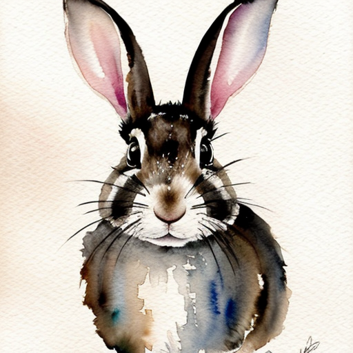 feral rabbit taking a mugshot looking sinist and menancing and smirking