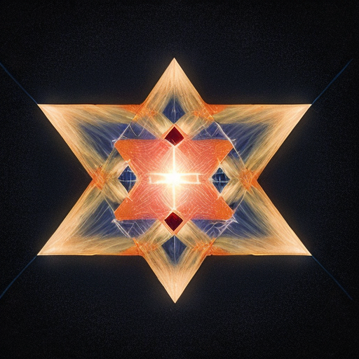 two interwoven triangles forming an unstable star
