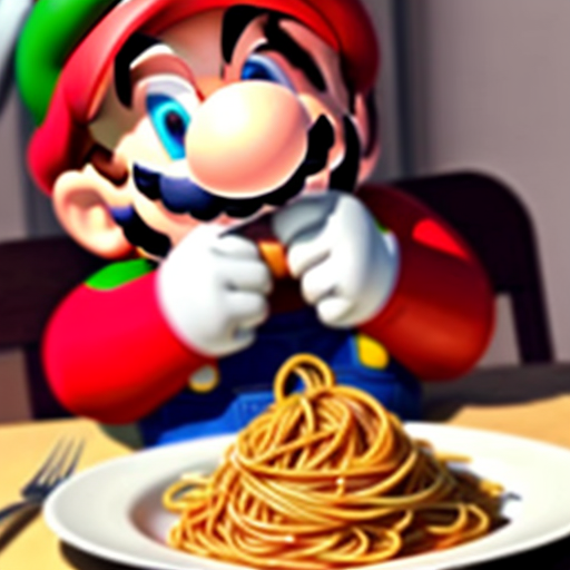 mario eating spaghetti