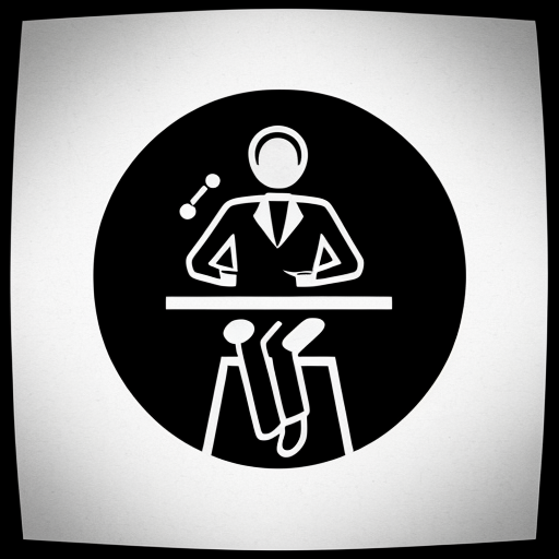 pictogram of a man sitting at a table
