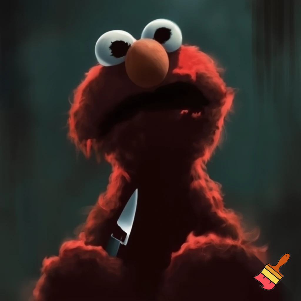 elmo dies by a knife