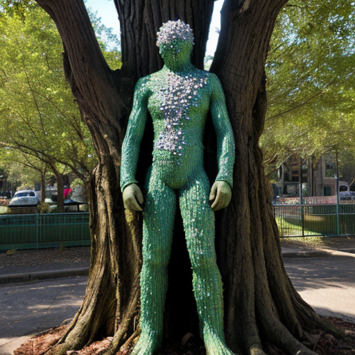 A tree man covered in crystals