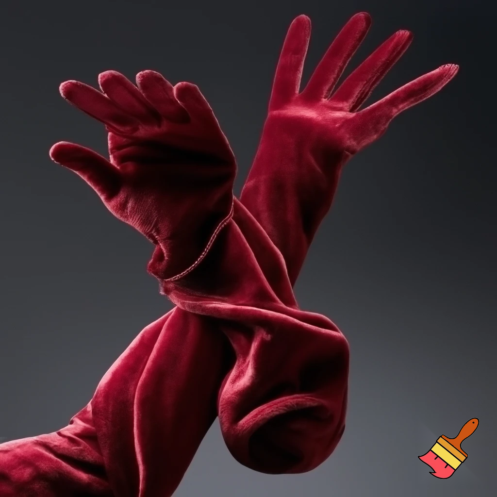 Make photorealistic two-sided gloves, with fingers on both sides, make them long length and fashionable