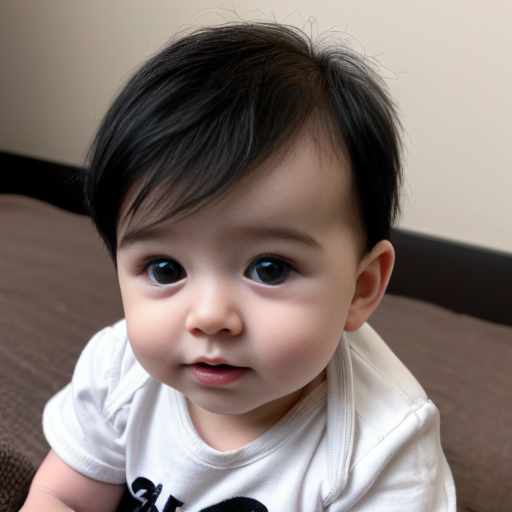 baby boy with black hair

