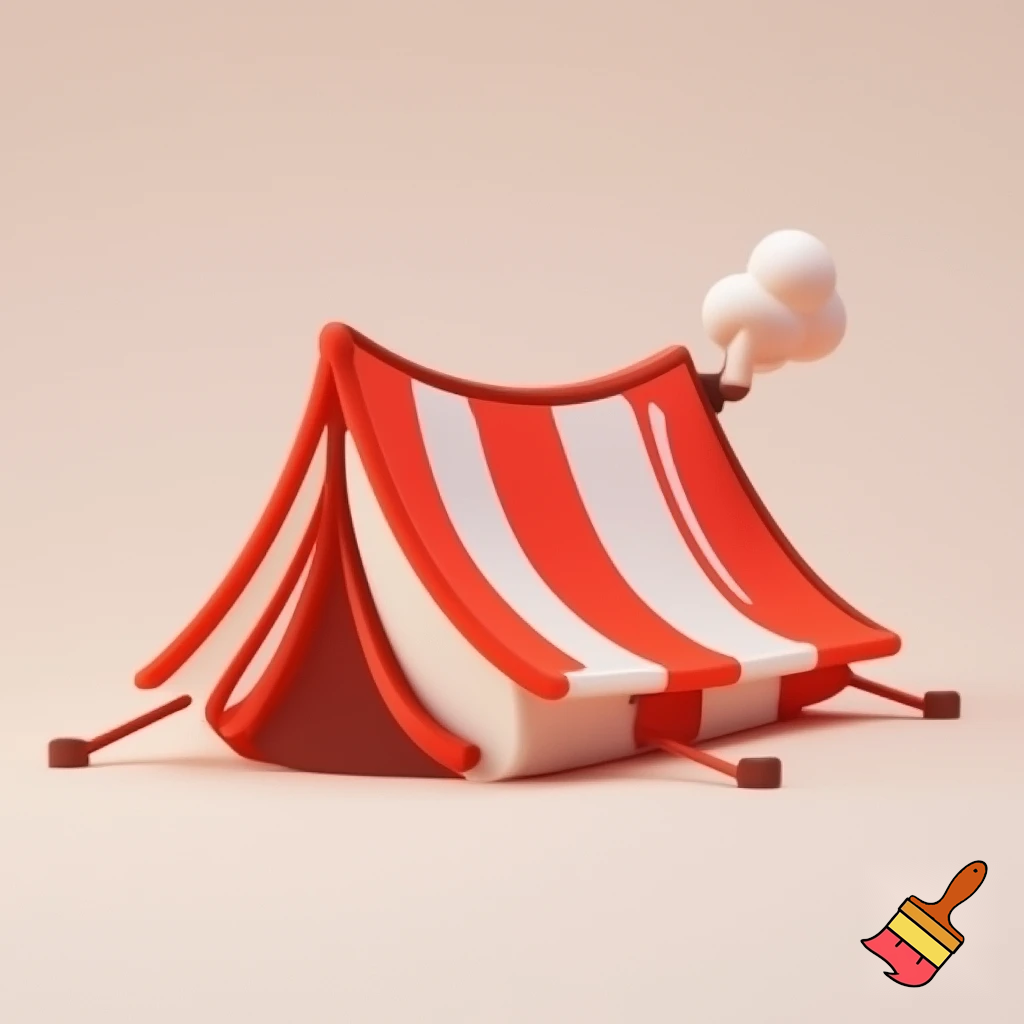 single icon of tent in cartoon style 