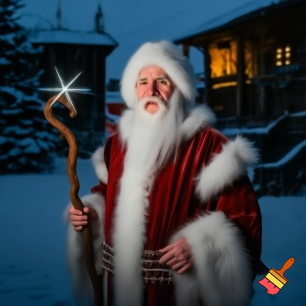 The real Santa Claus Russia walking stick star Santa Claus