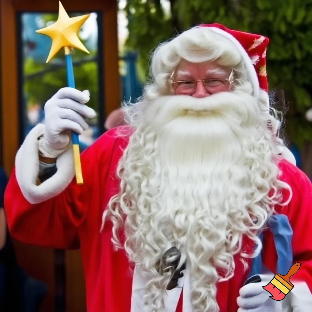 Santa Claus Pennwell Disney🇫🇷 wizard Santa Claus Santa Claus real person Disneyland Paris Santa Claus in Paris the wizard💫🏰 a wizard hat Magic Star wand