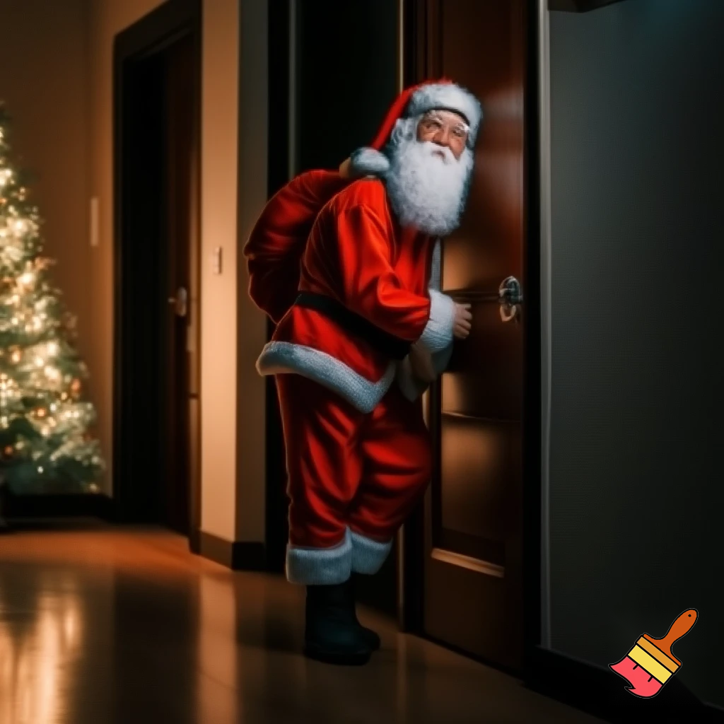 🚪 Santa Claus door Santa Claus Russia Santa Claus when you’re asleep asleep bedroom door only when you’re asleep a Christmas tree