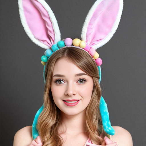 Top hats, Easter bun ears headband with bunny ears multicolour