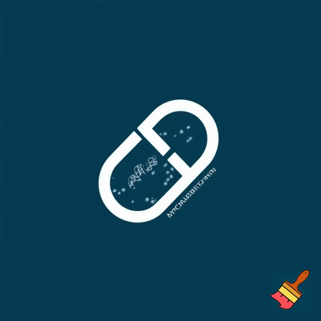 “Modern minimal logo of a pill with AI circuit lines. Clean, professional, medical + tech style. Add text (AiMedicineReviews)
