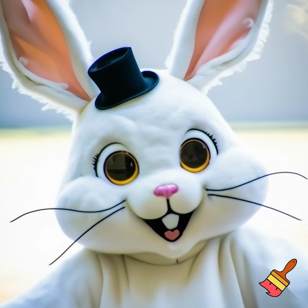 Easter bunny mascot costume top hat mascot costume magic whiskers
