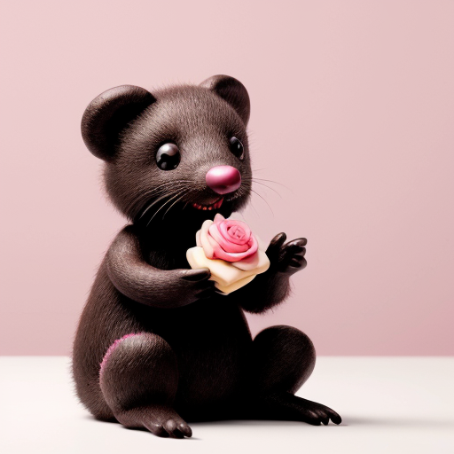 Generate italian brainrot cartoon Realistic cute mole in pink microwawe that says uno secundos on the setings and the mole is eating rainbow rose