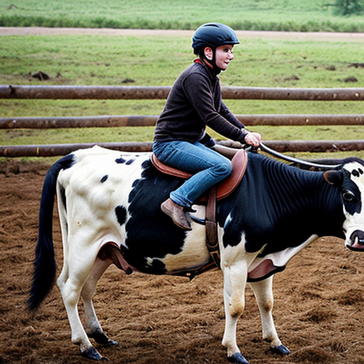 dog riding on a cow
