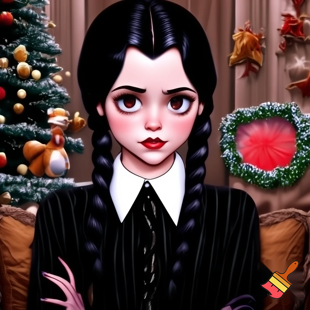 Christmas Attractive gorgeous Wednesday Addams 