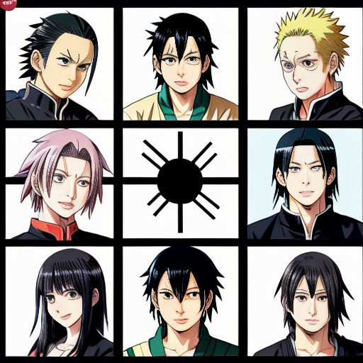 

Create a single anime-style illustration featuring the following 19 characters together, each in their original anime style, with dynamic poses and expressive faces: Sakura Haruno, Ino Yamanaka, Rem (Re:Zero), Ai Hoshino, Vermil Azur, Tamaki Kotatsu, Ruby Hoshino, Aqua Hoshino, Delta, Mitsuri Kanroji, Itachi Uchiha, Sasuke Uchiha, Madara Uchiha, Sung Jinwoo, Roronoa Zoro, Mitsuya Takashi, Toya Todoroki (Dabi), Shadow. Make sure all characters are visible, interacting naturally, and the scene is vibrant and detailed.