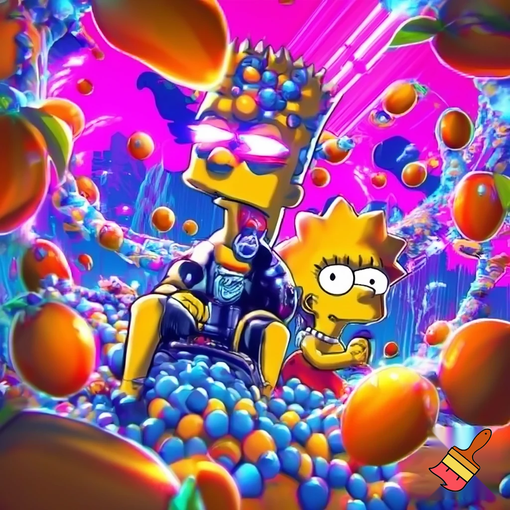 BART SIMPSON ANIME BOBA VIBES WITH 67 MANGOS AND LASER EYES WATCHING ANIME WITH LISA SIMPSON