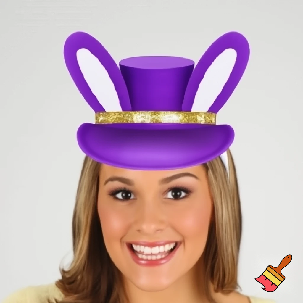 Easter top head headband, purple and white bunny ears top hat purple and gold top hat headband