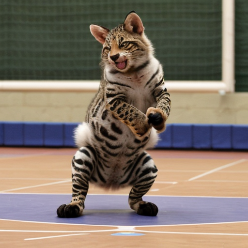 an animal playing a sport 
