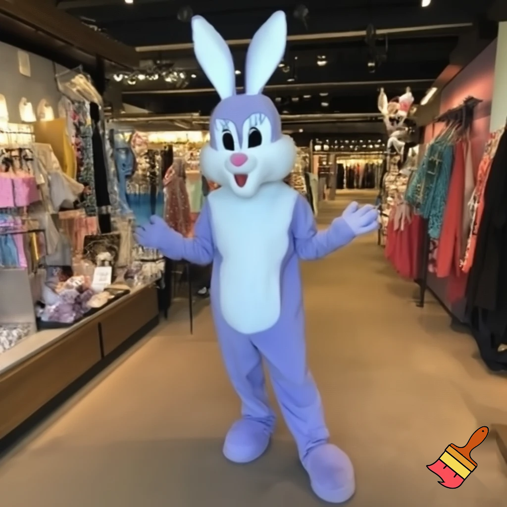 Easter bunny mascot costume shopping Centre top hat Luna Park Sydney