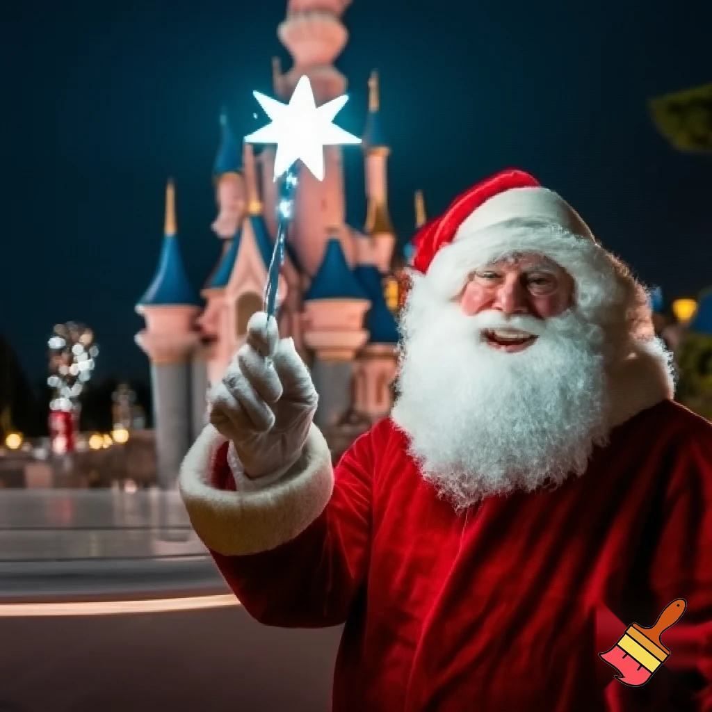 Santa Claus in Disneyland Paris Magic star wand a star💫🌟⭐️