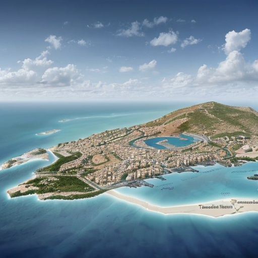 An official image of the Turkish Republic of Northern Cyprus in 2030 with forecast (not official), and surely with buildings