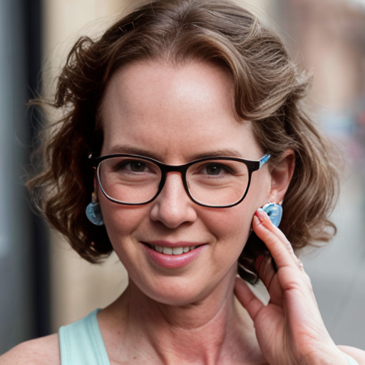 Cute adorable niña Chilindrina y con Elizabeth Perkins glasses con hair lazo curly con verano casual formal elegante sensual sexy con aparatos auditivos audífonos sordera con close up whispering touching ear each other secrets con paséo con ciudad 17