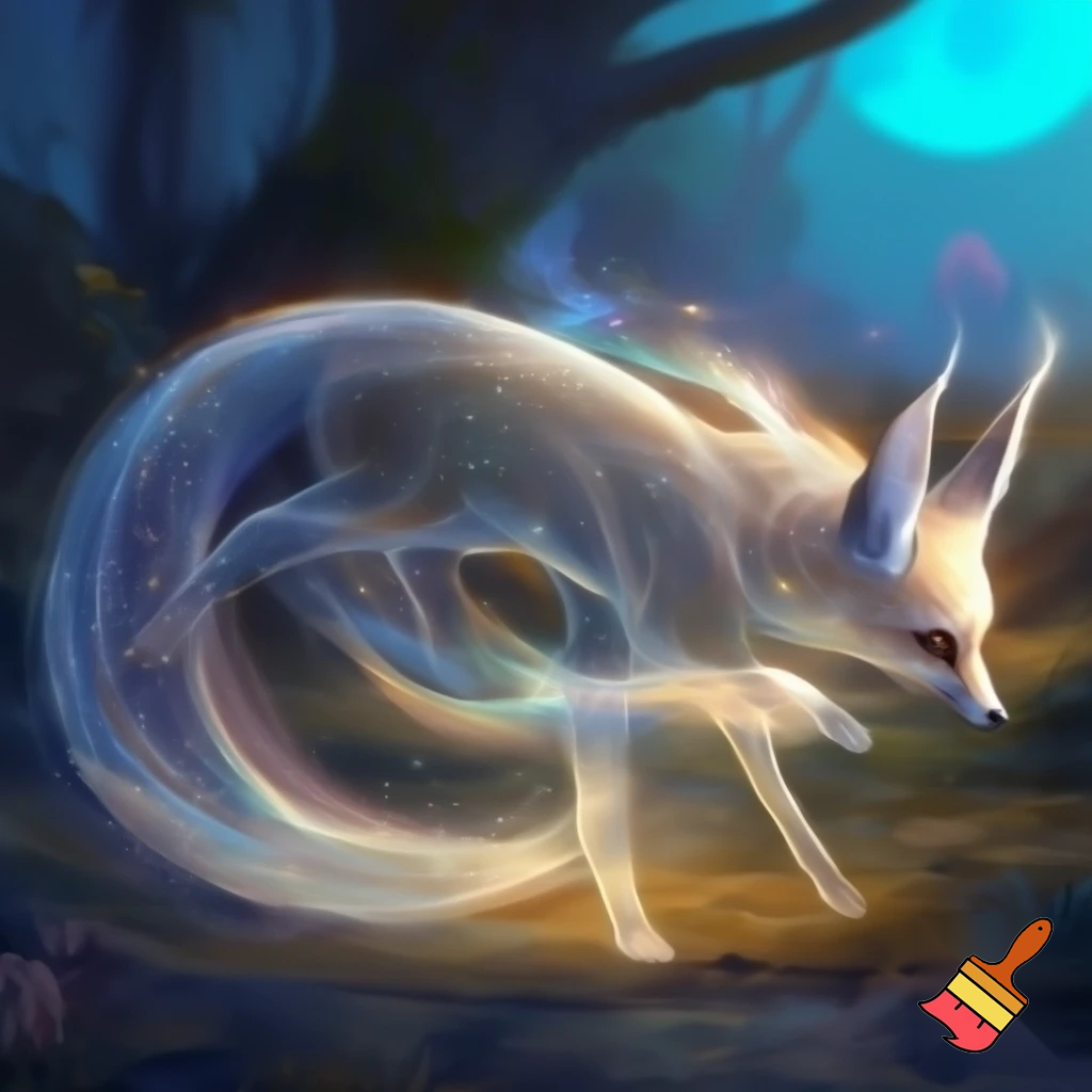 fantasy fox made out of air