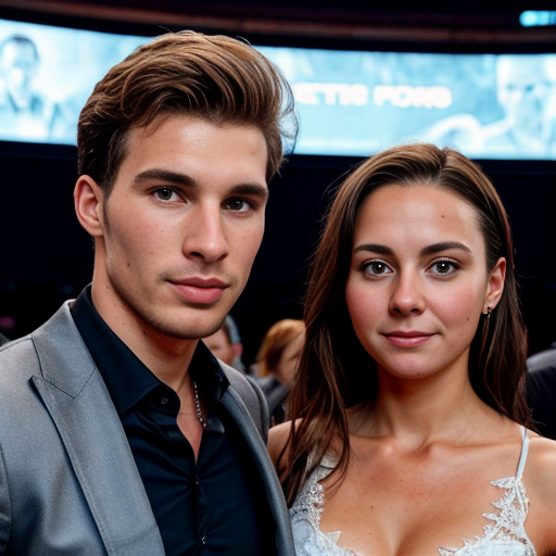 Goretzka and Vanessa at the movie 