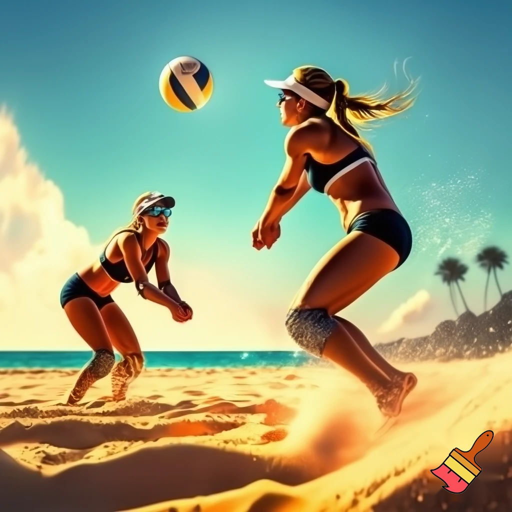 female beach volleyball players