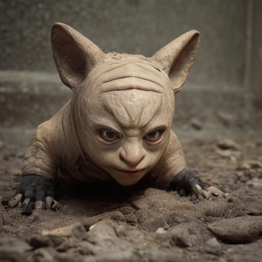 Baby crawler MUTANT DEFORMED grotesque EXPIREMENT UGLY GROSS DISGUSTING OUTSIDE SURROUNDING A HOUSE