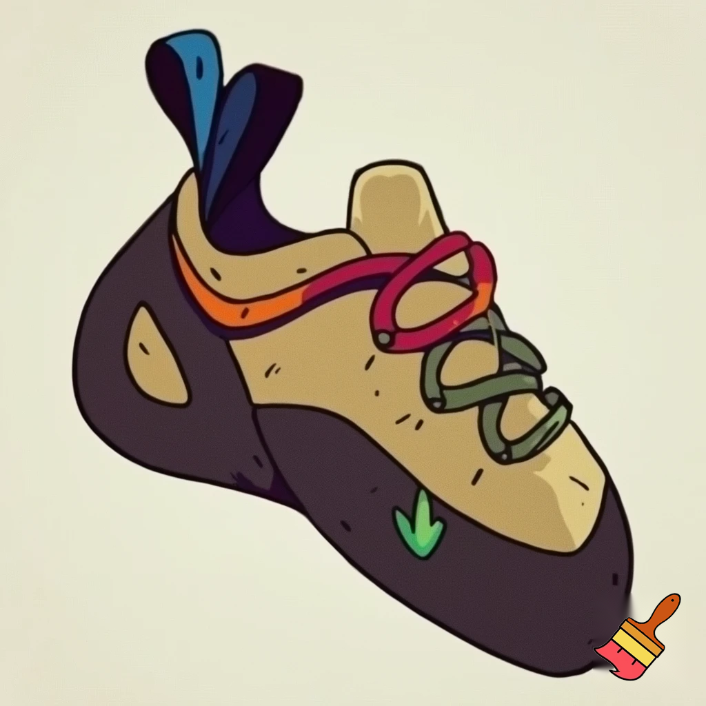 single icon of nature exploration in cartoon style : climbing shoe
