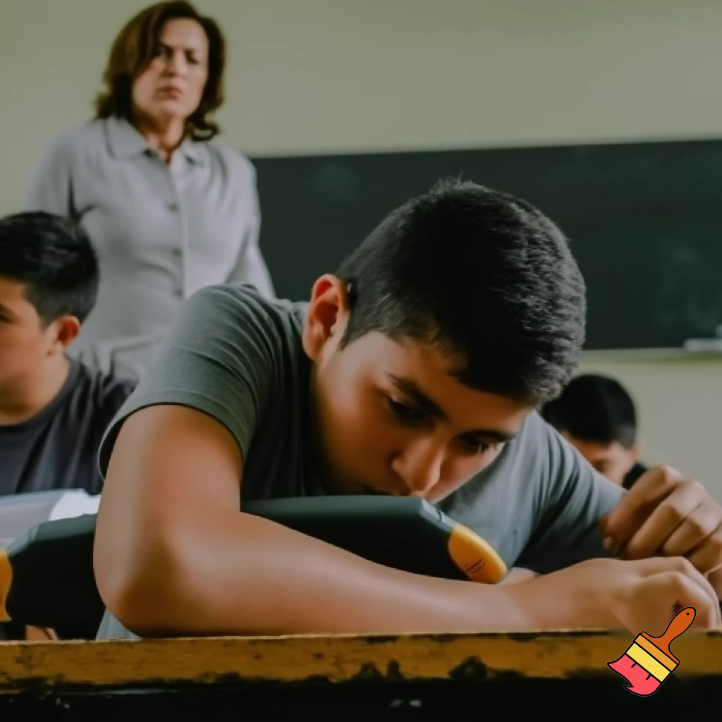 A person who games in school but the teacher hates him