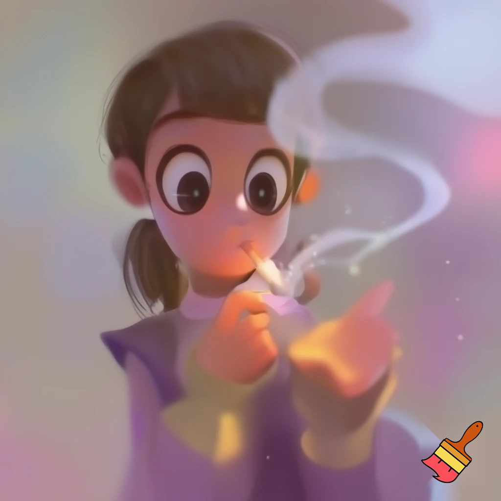 Little girl smoking weed
