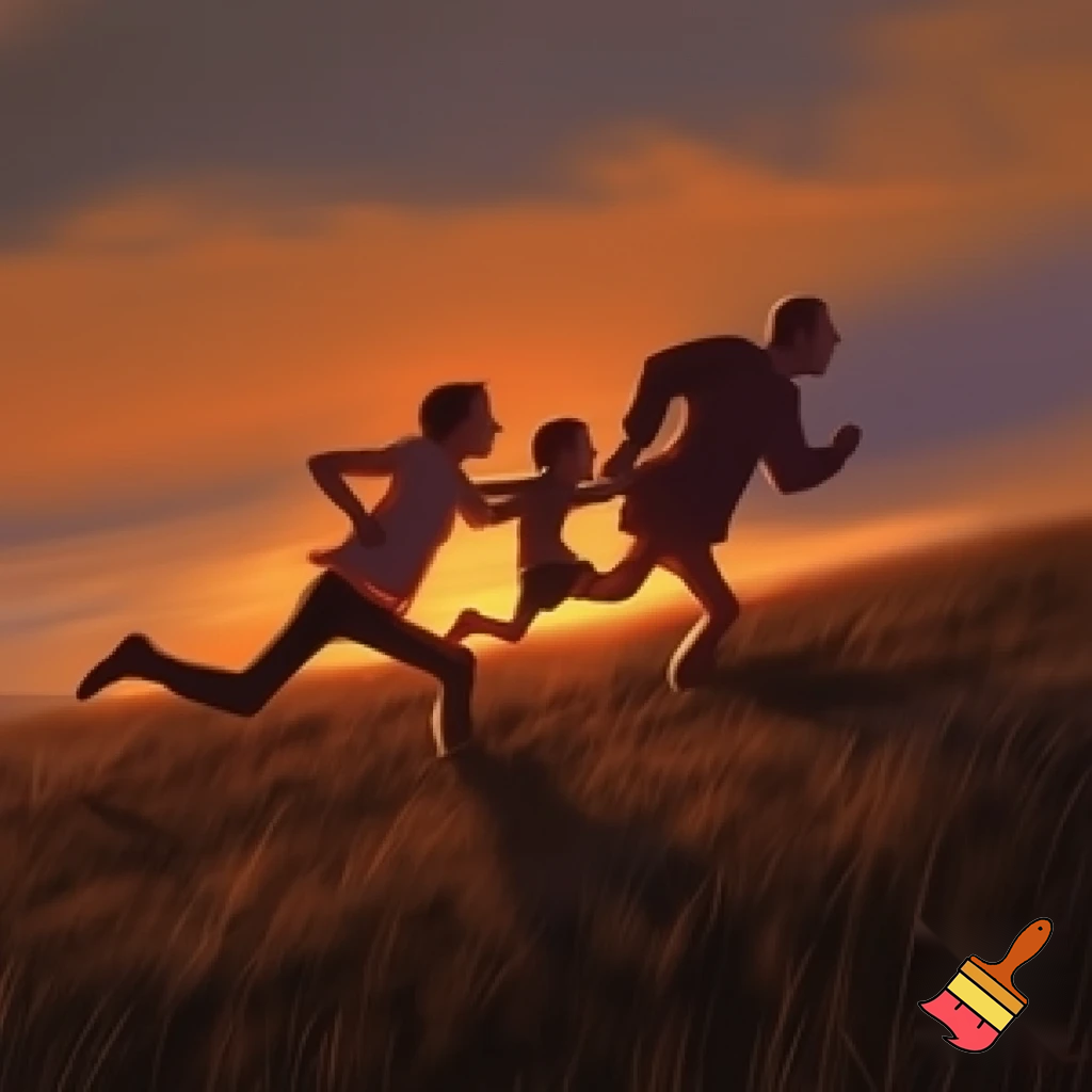 A boy that’s running away with he’s parents 
